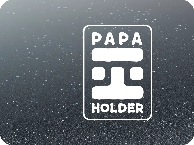 лого PAPA-HOLDER на сірому фоні